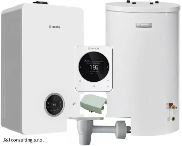 Bosch CONDENS GC2300iW 24 P 23 + WST 120-5 O + CR 120 + vonkajší snímač + lievik